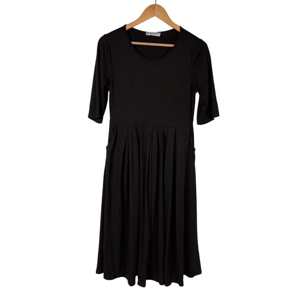 Ashley LeMieux Black Jersey‎ Short Sleeve Comfy Dress Size Medium